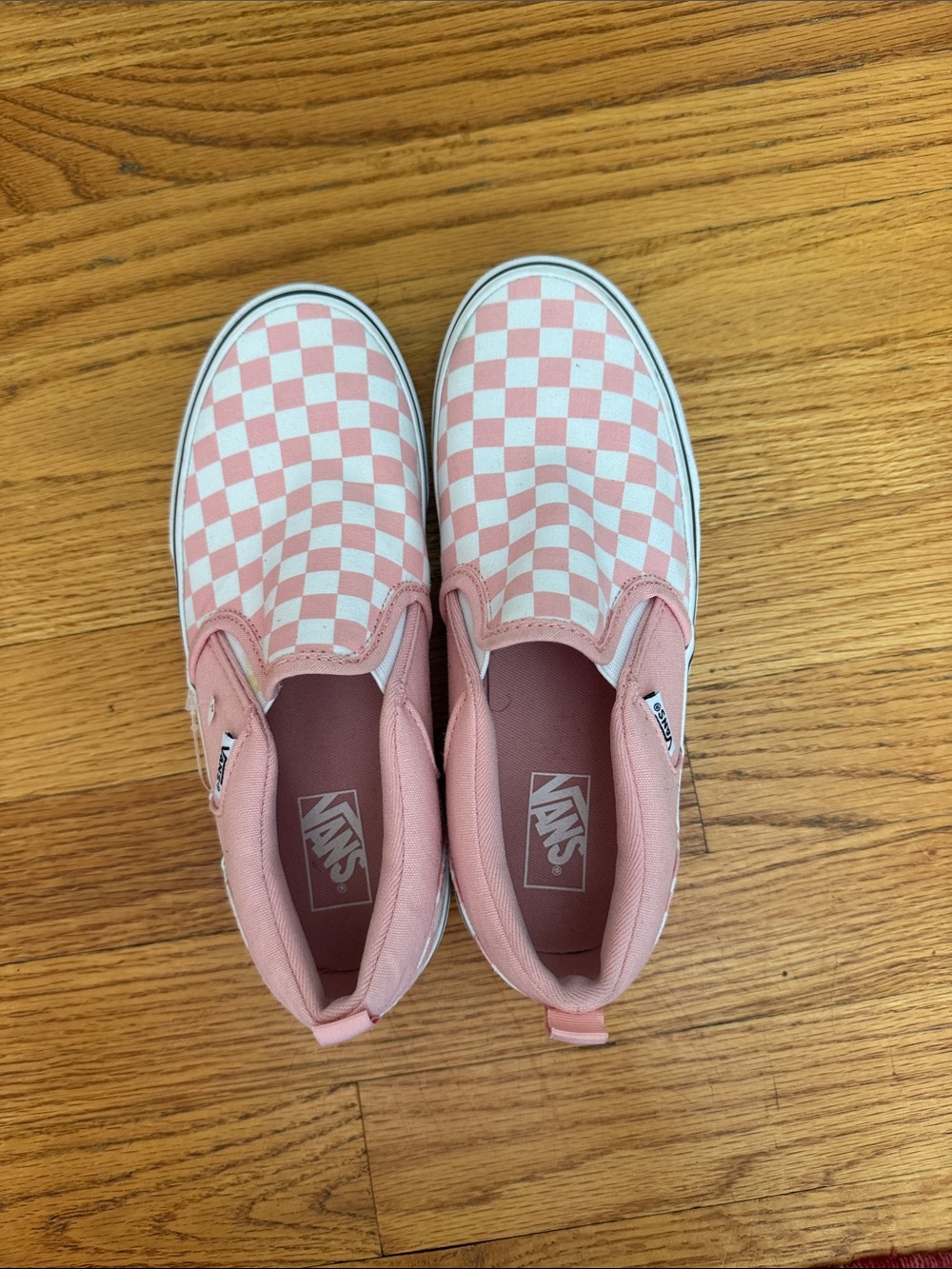 Vans Kids Slip-On Checkerboard Sneakers - Pink & White